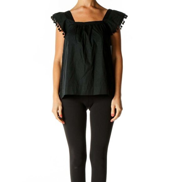 J. Crew Tops - J.Crew Black Solid All Day Wear Blouse